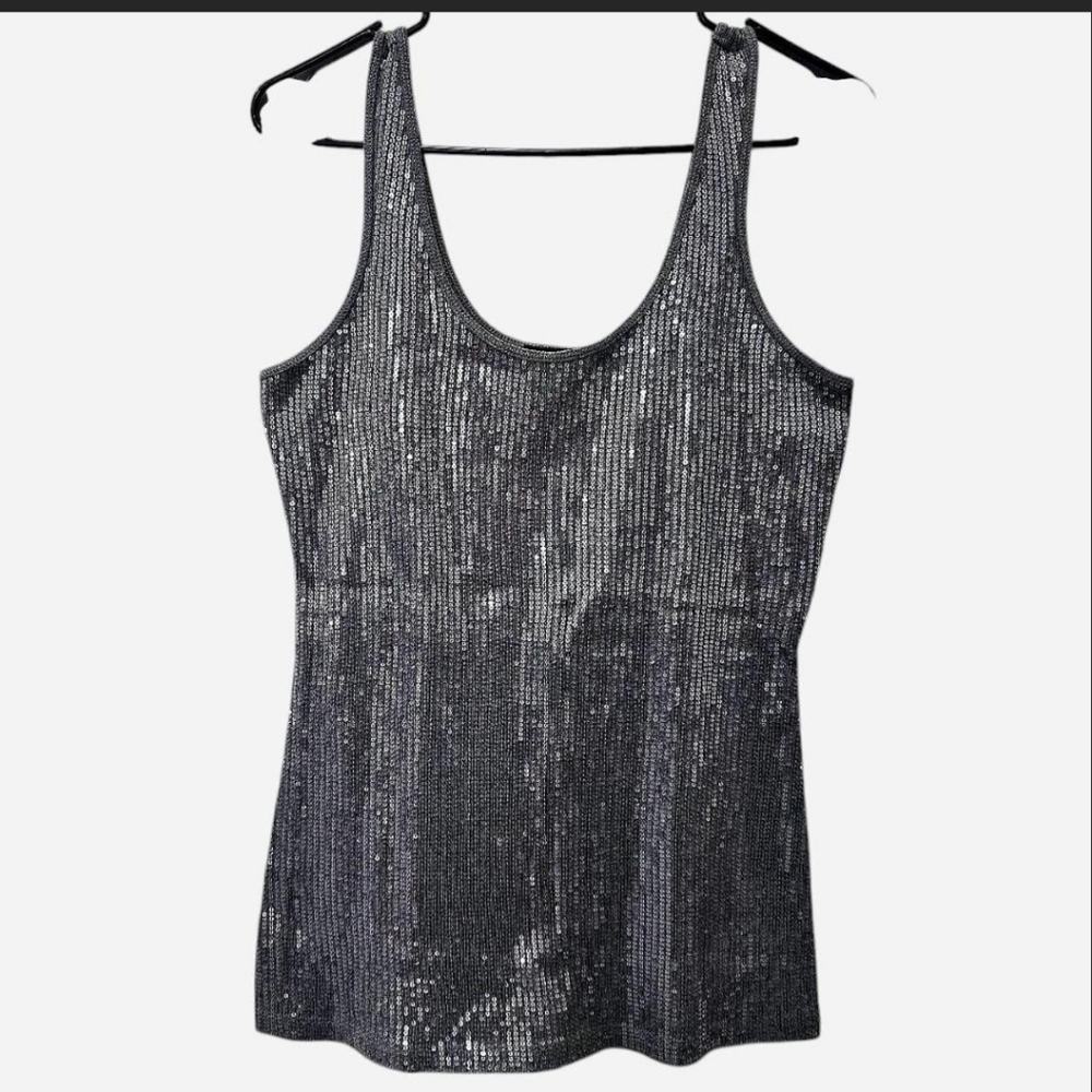 Express Silver Sequin Women's Tank Top
